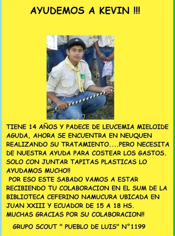 COLECTA DE TAPITAS PARA TRATAMIENTO DE KEVIN