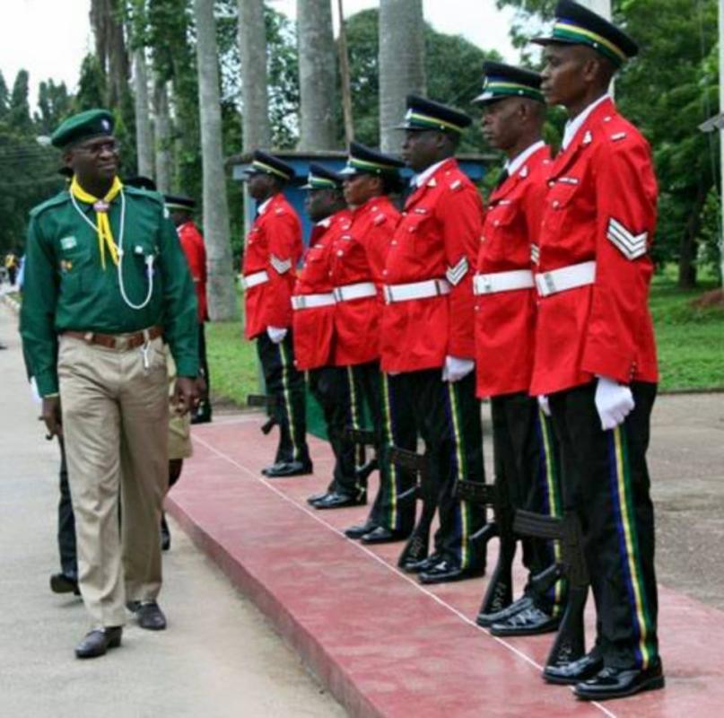 SCOUT MARCHING TO COMMEMORATE THE 5TH ANNIVERSARY OF UNIFORMED VOLUNTARY CLUBS IN PUBLIC SCHOOLS IN LAGOS
