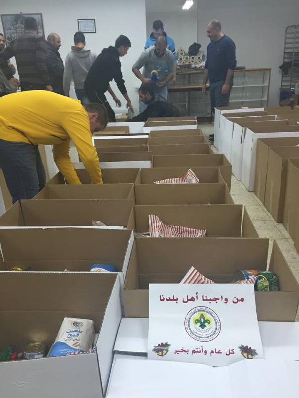 Distribution of food packages and supplying products to the poor and unfortunate families in the area.