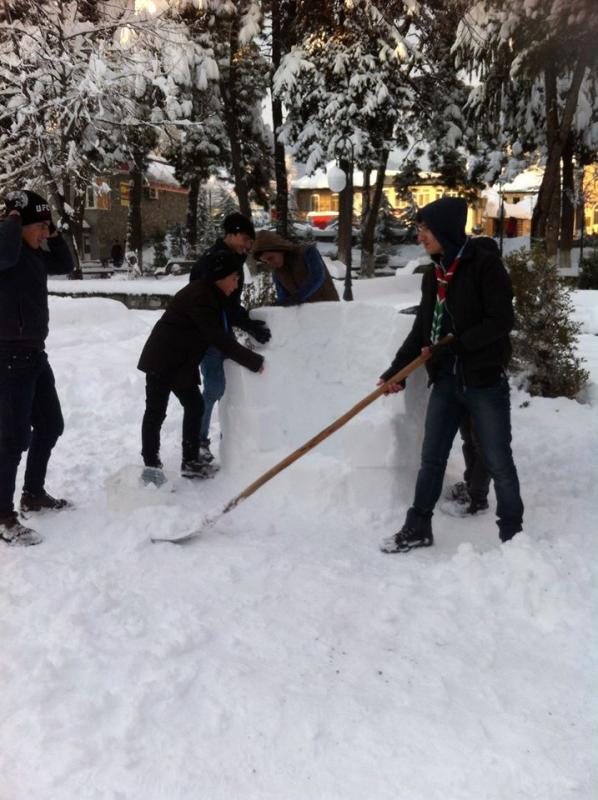 During the winter season, Scouts of Shaki spent a day trying to build an igloo.