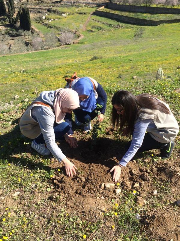 Go green and save the environment, planting with love and hope