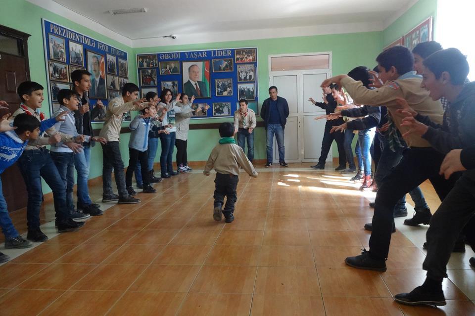  “Mübarizlər” ( Mubarizlar ) Scout group members gathered together to celebrate "World Thinking Day" .