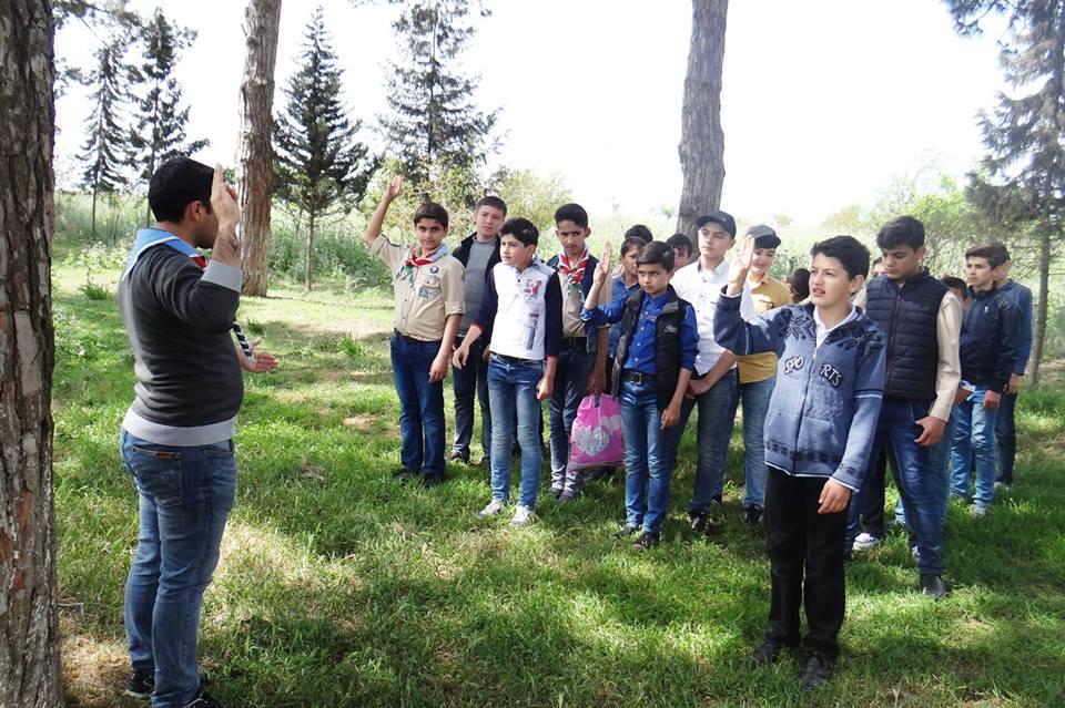 "Mughan" Scout Troop was taught how to knot on a scout scarf.
