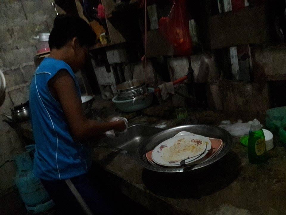 Washing dishes
