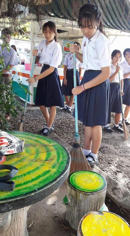 ทำความสะอาด บริเวณที่รับผิดชอบ ในคาบคณะสี