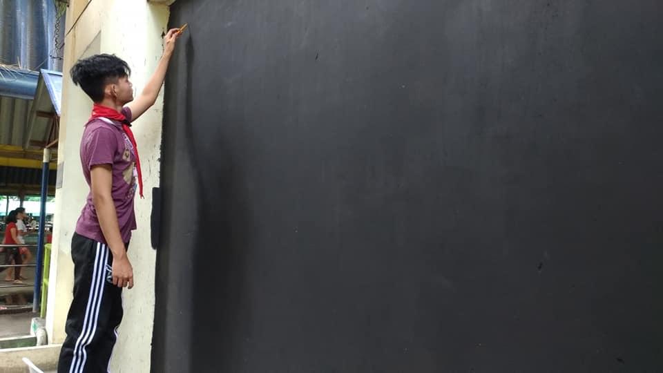 Day 3 Painting of Mural SWA Entry of Caloocan High School Senior Scouts