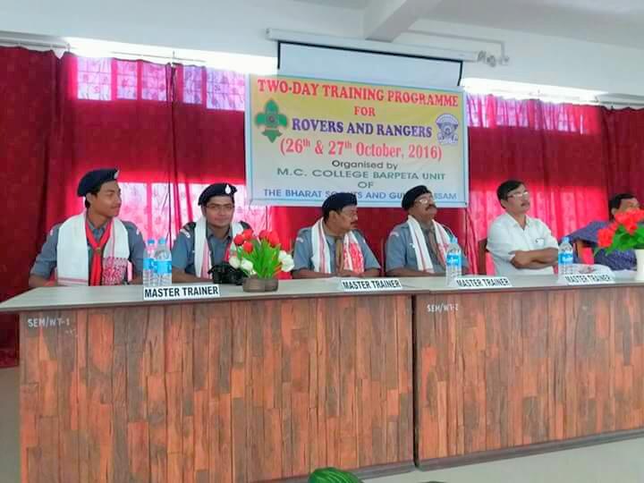 TWO DAYS TRAINING PROGRAMME FOR ROVERS & RANGERS OF BARPETA DIST. ASSAM INDIA