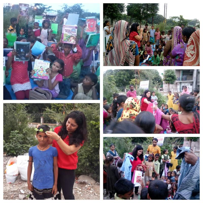 Distribute clothe and education material 