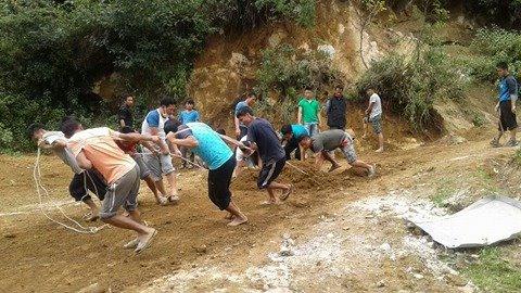 Services (Cleared Road which was covered by landslide.)