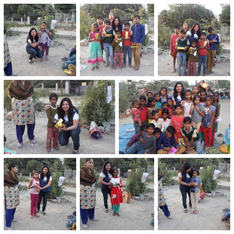 Distibute clothes and gift 