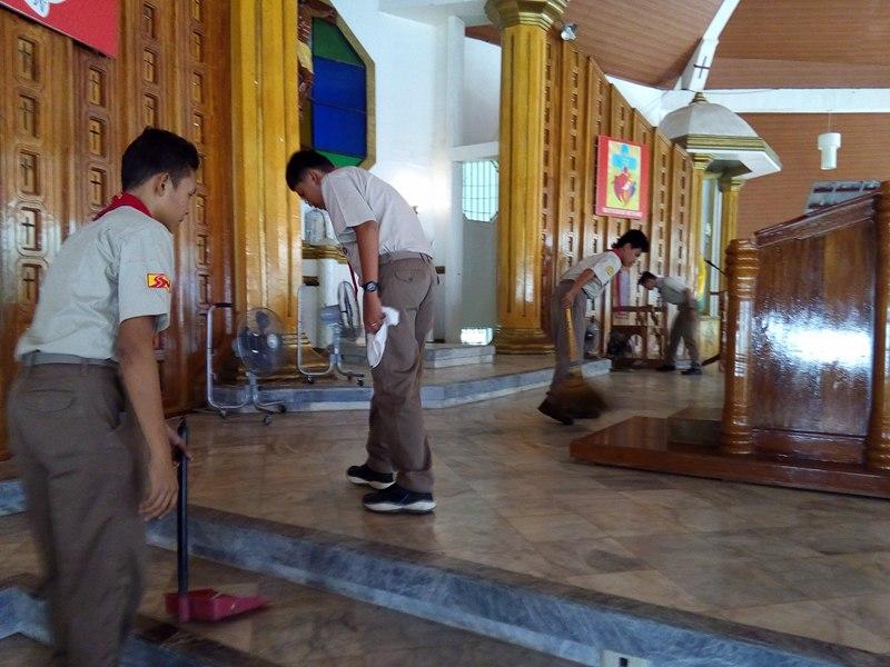 Cleaning the UEP Our Lady of Miraculous Medal Chapel