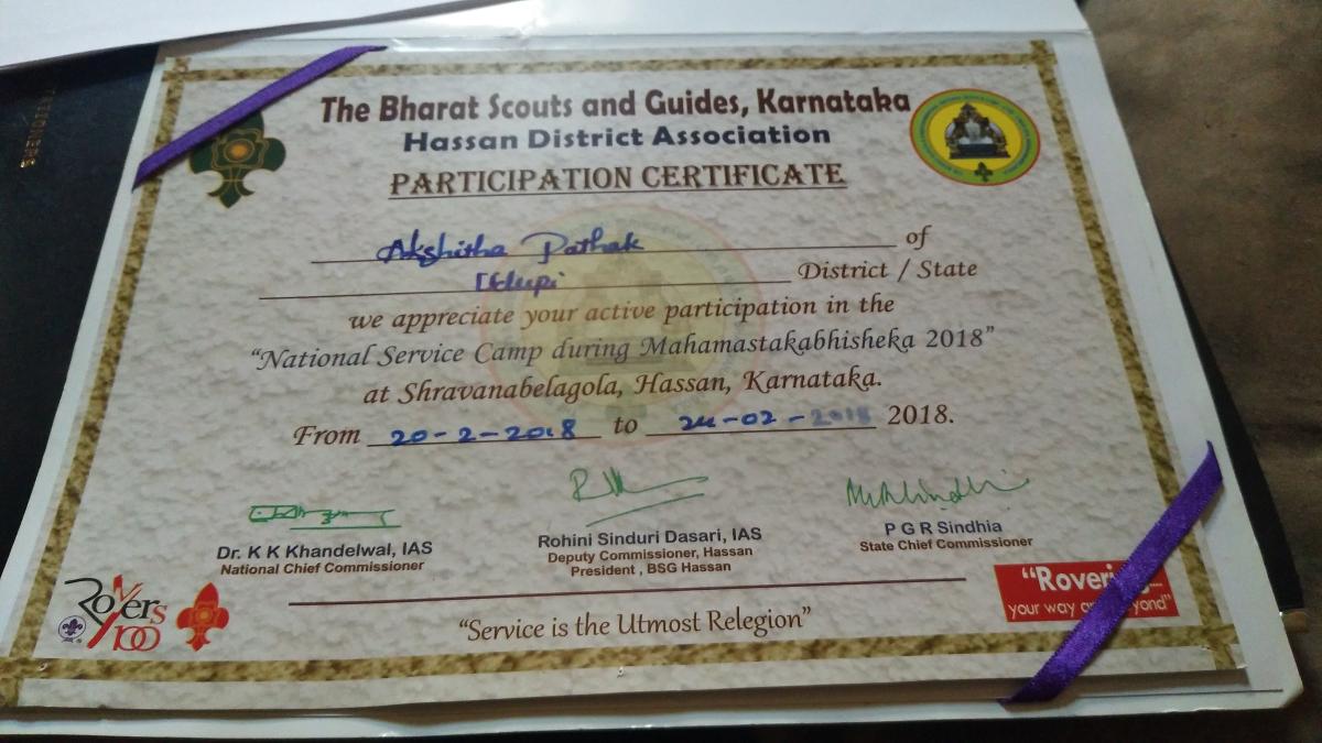 National service camp during Mahamastakabhisheka 2018