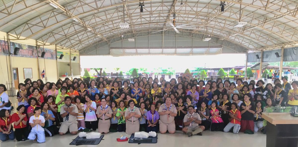 อบรมการปฐมพยาบาลเบื้องต้นและ CPR & AED ให้แก่ลูกเสือเนตรนารี