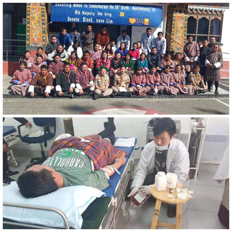 Scout of Haa Dzongkhag Organized Blood Donation Camp to mark the Birth Anniversary of His Majesty the King in collaboration Dzongkhag Health office. 