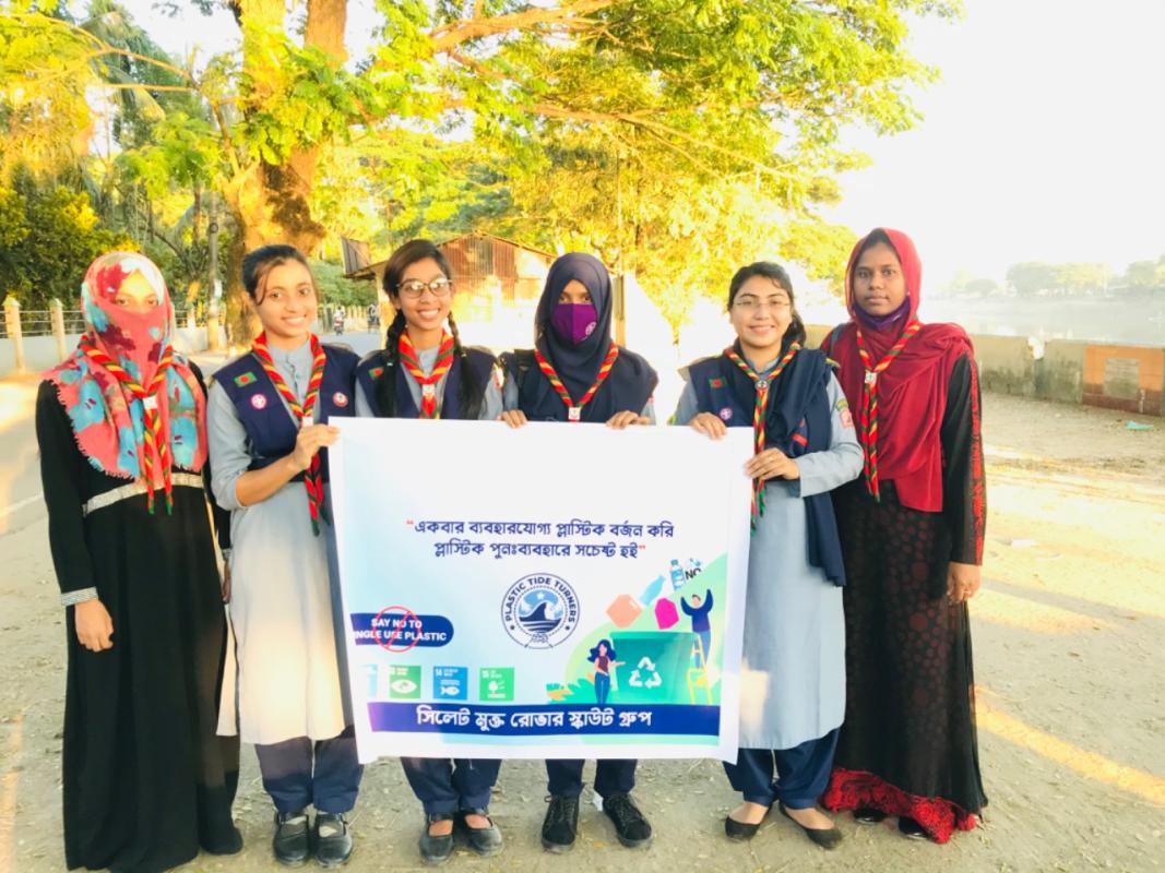 প্রারম্ভিক পর্যায়
ধাপ:সমাজ সেবা( অন্তত ২০ টি পরিবারকে একবার ব্যবহার যোগ্য প্লাস্টিক ব্যবহারে নিরুৎসাহিত করা এবং পলিথিন,প্লাস্টিক অপসারণ এবং সেমিনার করে উক্ত বিষয়ে সচেতনতা বৃদ্ধিকরণ ও প্লাস্টিক পুনঃব্যবহারে উৎসাহিত  করা।