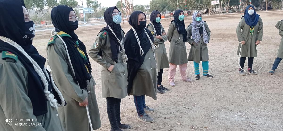 Girls Practical Class for Knotting | Abul Hassan Scout Group - SUMMER CAMP 2021