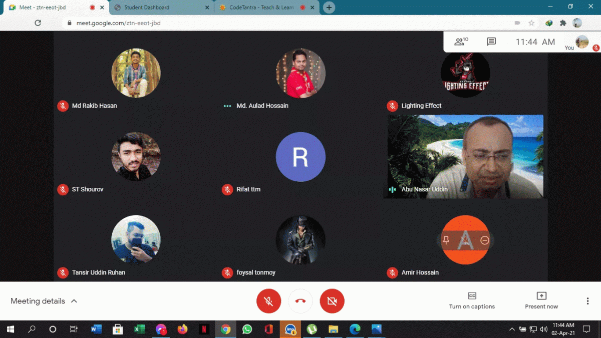 ক্রু মিটিং ২ এপ্রিল ২০২১