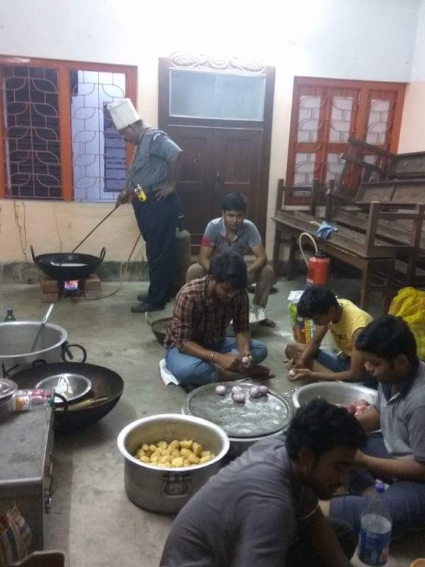 Cooking duty in pearls of god scout group camp
