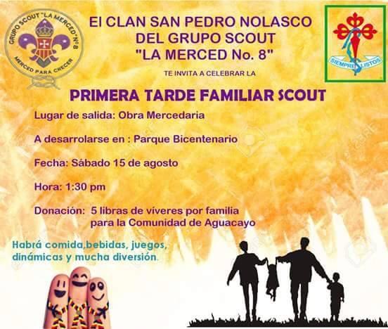 PRIMERA TARDE FAMILIAR SCOUTS - 15  DE AGOSTO DE 2015 - PARQUE BICENTENARIO - DE 1:30 PM EN ADELANTE, ANTIGUO CUSCATLÁN, LA LIBERTAD