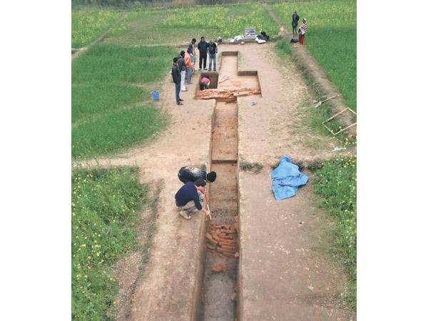Excavation in Tilaurakot, The Ancient Kapilavastu,  The Capital city of Shakya  where Siddhartha Gautam spent 29 years of his princely life before he became the Buddha