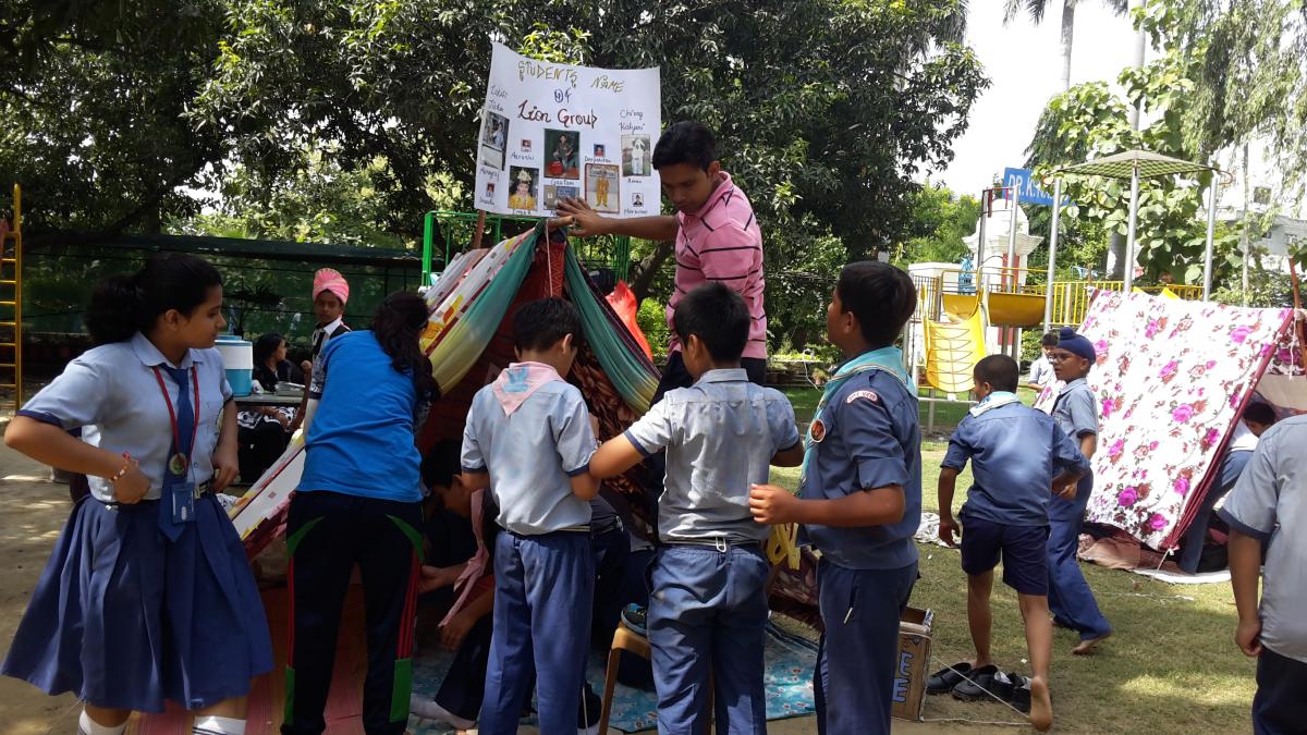 स्काउटिंग की सामान्य जानकारी व् तम्बू निर्माण प्रतियोगिता।