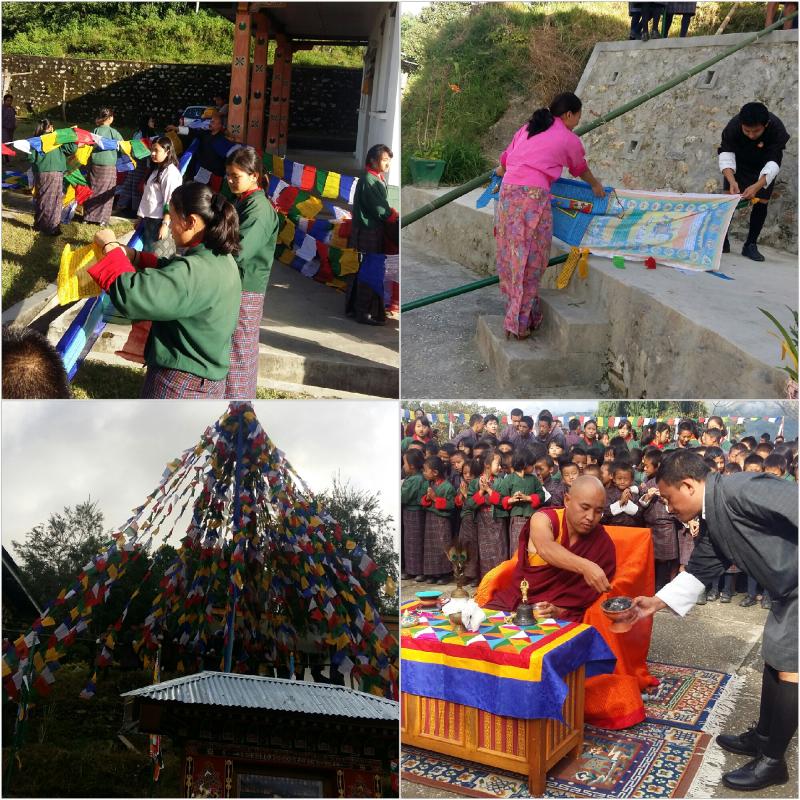Hoisting of prayer flags (lung dhar )