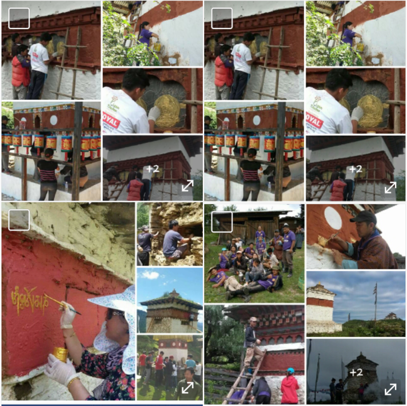 White washing of 108 chortens  (Stupa)