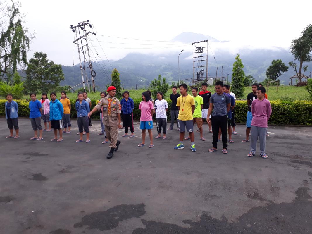 Teaching the Drills to my scout members 