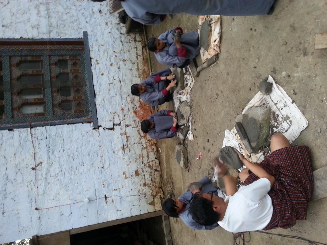 Building stupa  for the benefit of the school