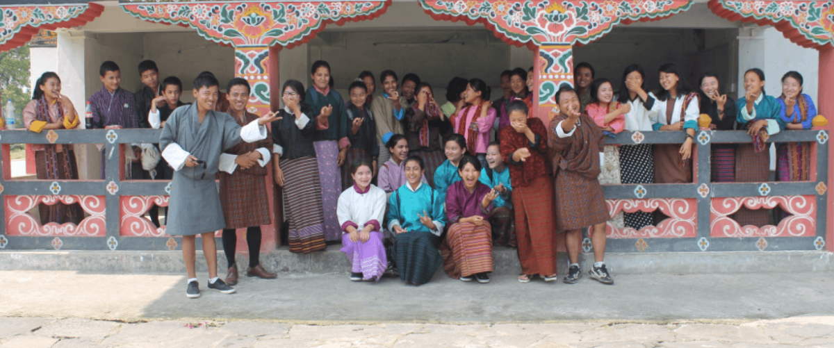 Clearing bushes near the Umling Lhakhang (temple)