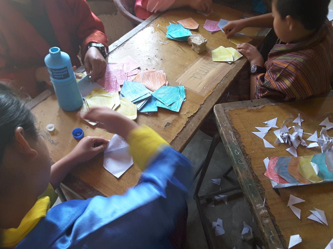 Waste paper to decoration of scout den
