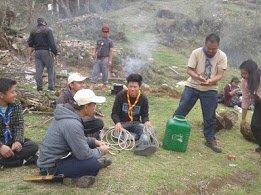 CBS hiking and clearing bushes and making flower garden at birth place of HE Jekhenpo 