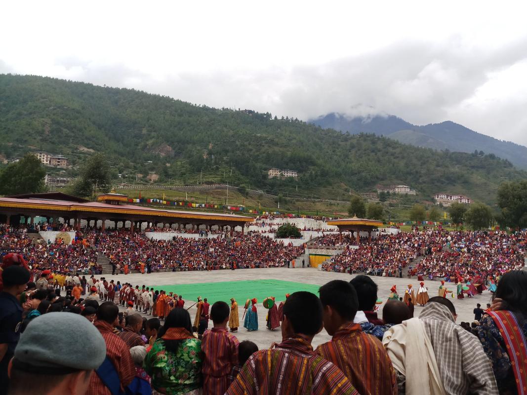 Bhutan Scouts joins for Crowd Control during one of the largest festival in Bhutan 
