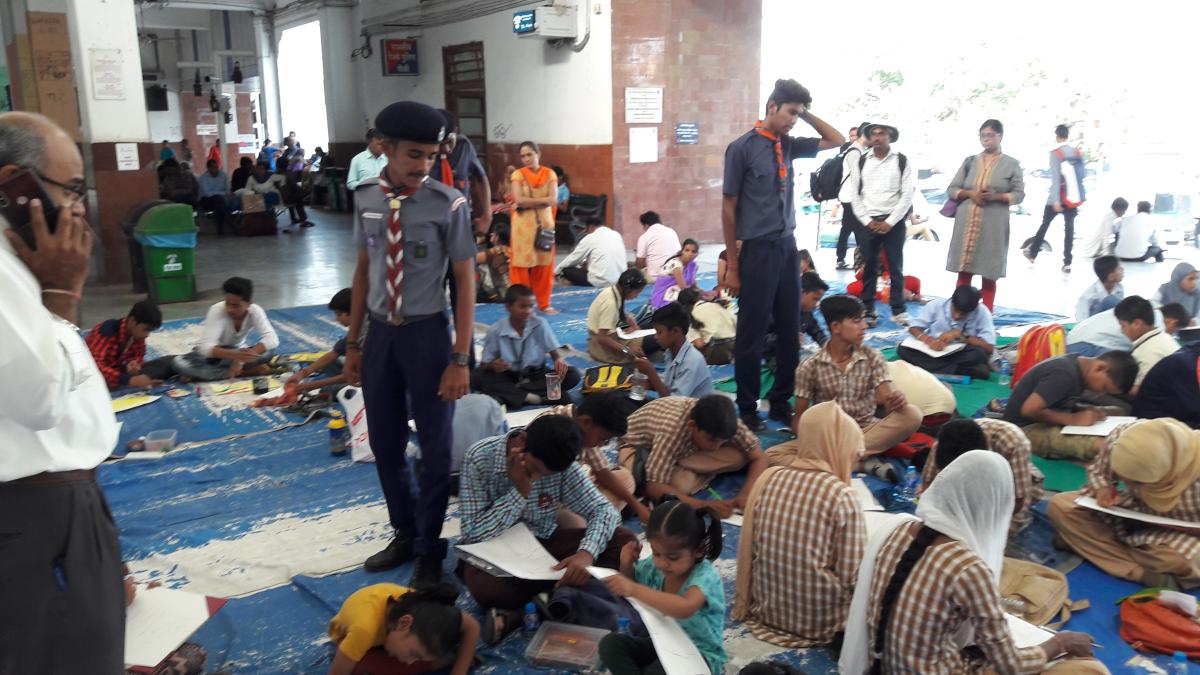 drawing competition and  clean rail clean india programme