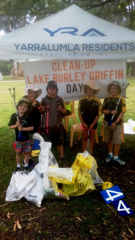 Cub Scouts help out in lake clean-up