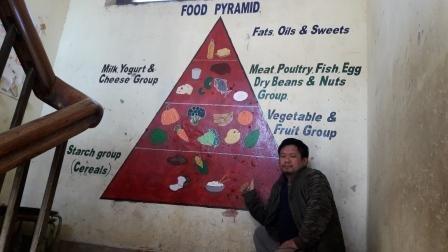 Drawing of nutritional guide pyramid