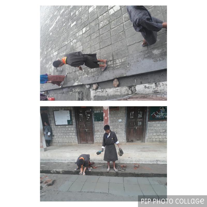 REPAIRING DRAINAGE  IN THR SCHOOL