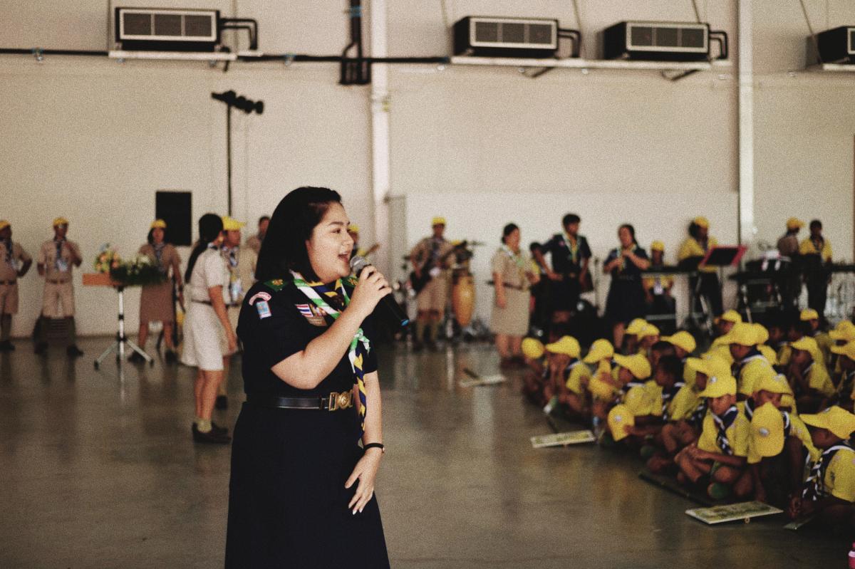Promoting MoP to scouts at 1st National Cuboree Thailand