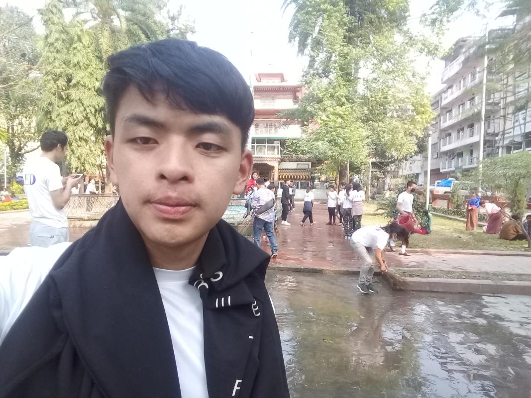 cleaning zangdopelry at phuntsholing..