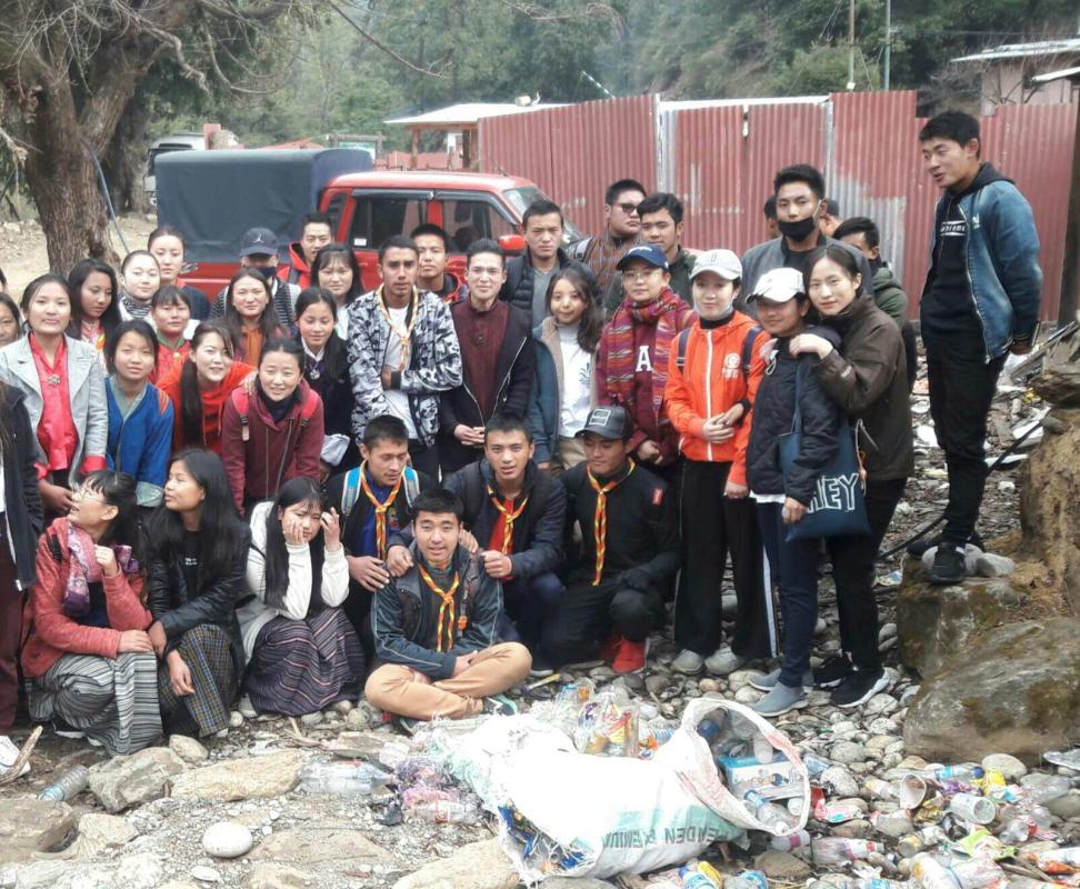 Community service at Cheri Monastery, Thimphu 