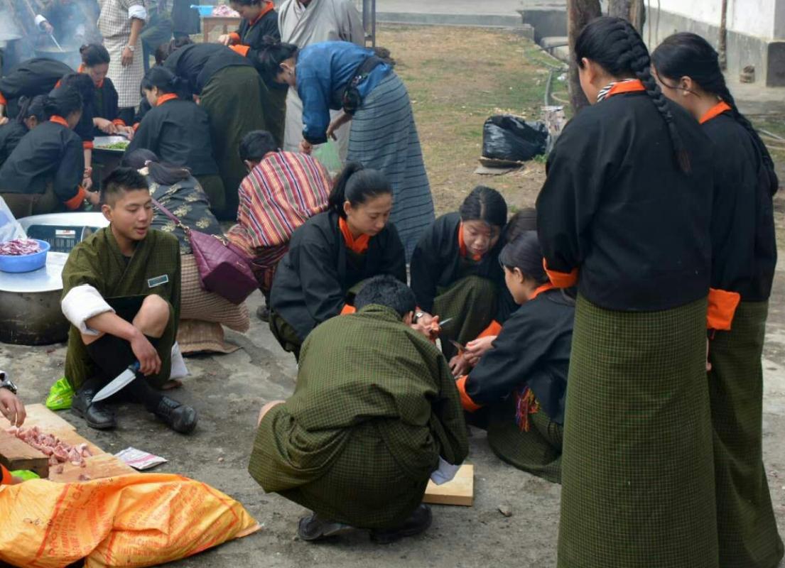 Preparation the meals for Annual School Ritual at Nima High school 
