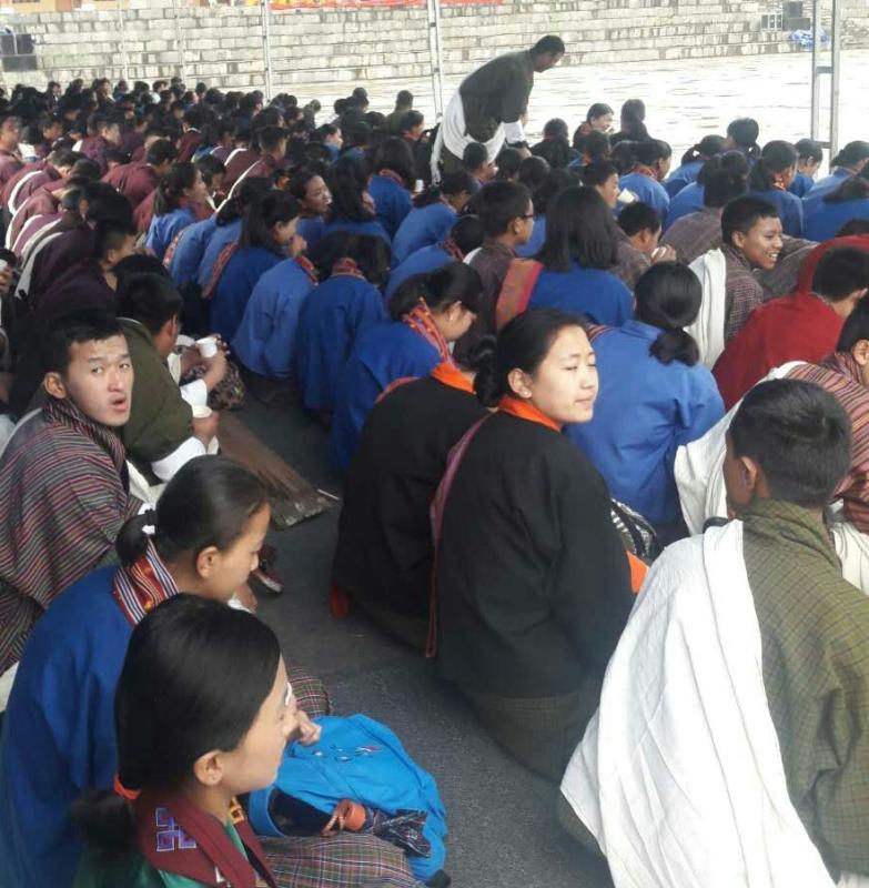 Recitation of Rigten Wangchuck prayer at Tendren Than in Thimphu 