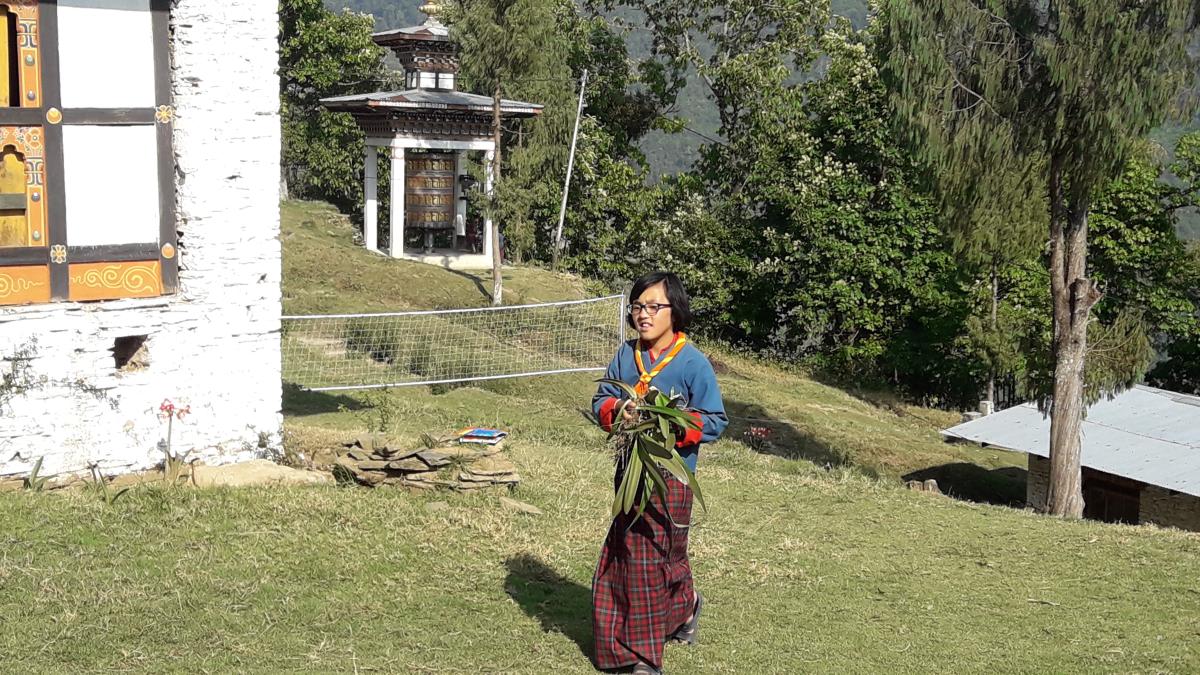 Making and maintaining flower garden in school premises