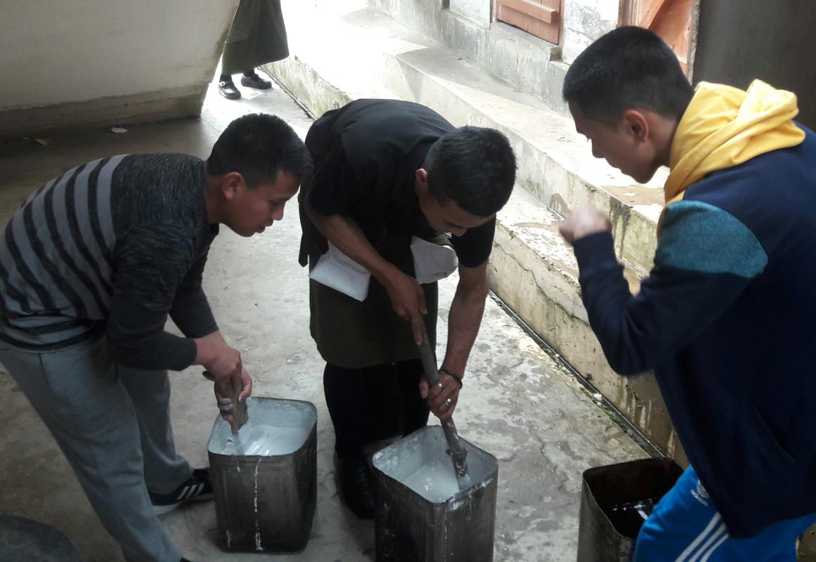 Mass Toilet cleaning at Nima High school 
