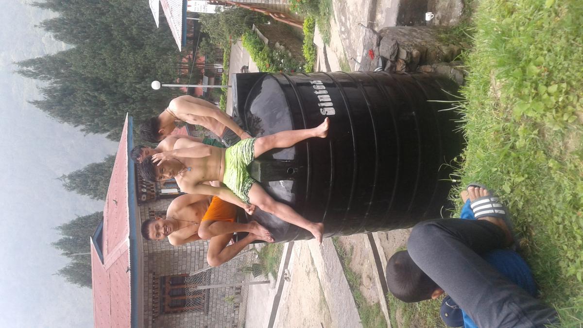 Cleaning of water tank.