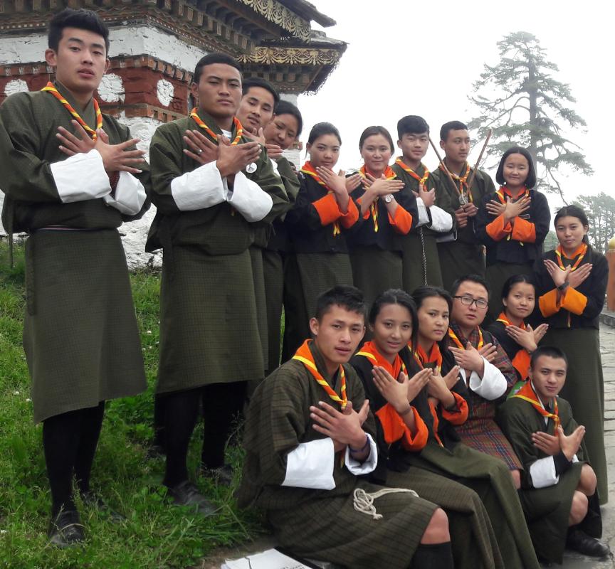 Advancement test for Sharibu and Kuengao scouts at Dochula 