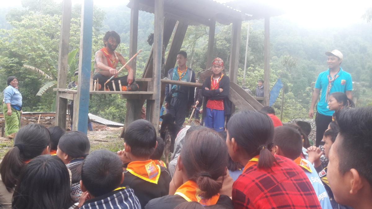 ADVENTUROUS SCOUT HIKE IN A DENSE JUNGLE DURING A COLD WINTER