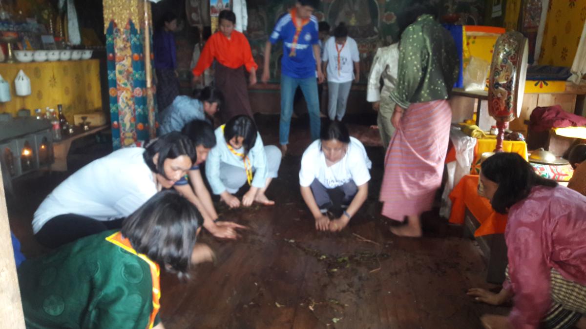 helping the community lhakhang(temple).