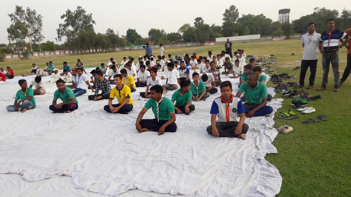 21 JUN  YOGA DAY  THE BHARAT SCOUT &GUIDE E.C.RELLWAY MUGHALSARAI 
