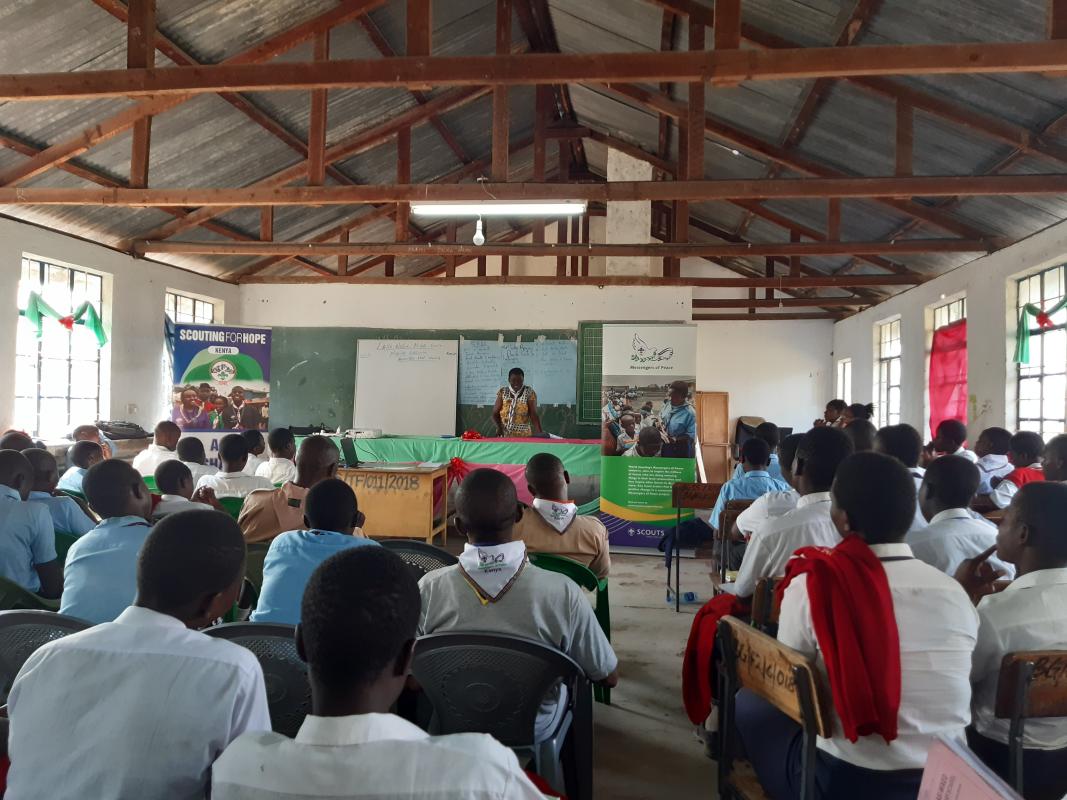 Messengers of Peace training for senior ventures - mwamba - scouts at The Lake Region, Kenya.